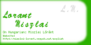 lorant miszlai business card