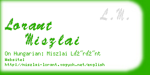 lorant miszlai business card